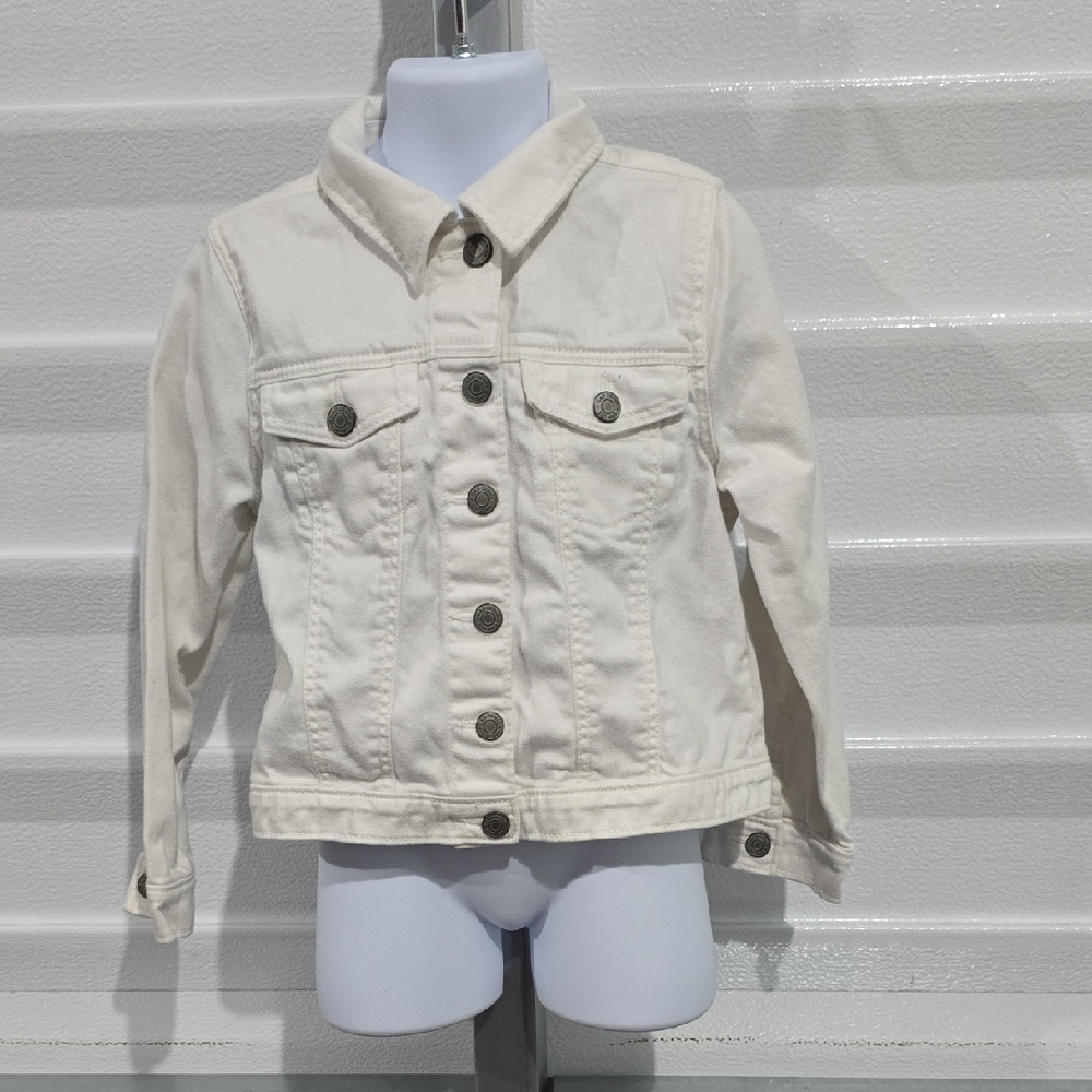 GAP White Jean Jacket Cropped Denim Style‎ Size 5 Years